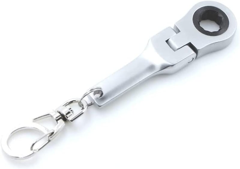 SaiDian 1Pcs 10mm Ratcheting Wrench Key Chains Portable Ratchet Wrench Keychain Key Ring Flex Head Mini Hardware Tool - Image 3